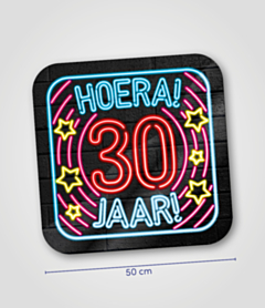 Neon huldeschild 30 jaar
