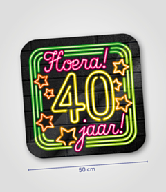 Neon huldeschild 40 jaar