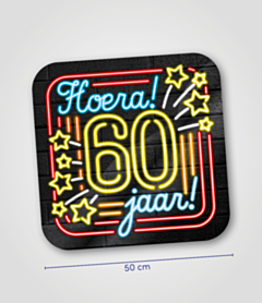 Neon huldeschild 60 jaar