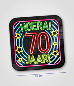Neon huldeschild 70 jaar