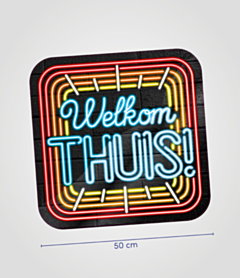 Neon huldeschild Welkom thuis
