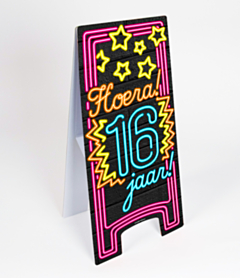 Neon Warning Sign 16 jaar