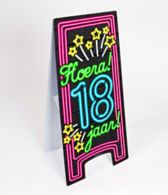 Neon Warning Sign 18 jaar