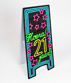 Neon Warning Sign 21 jaar