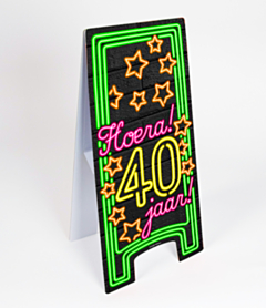 Neon Warning Sign 40 jaar