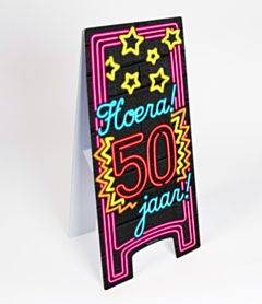 Neon Warning Sign 50 jaar