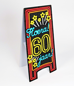 Neon Warning Sign 60 jaar
