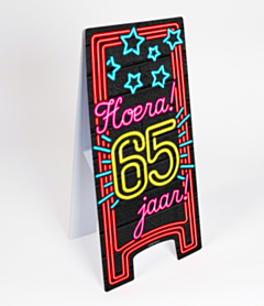 Neon Warning Sign 65 jaar 