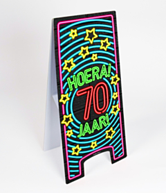 Neon Warning Sign 70 jaar