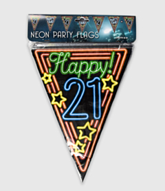 Neon vlaggenlijn - 21 jaar