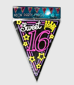Neon vlaggenlijn - Sweet 16