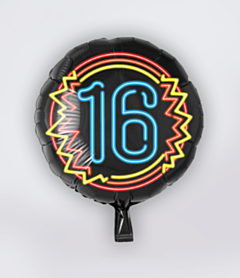 Neon Folieballon 16 jaar