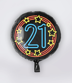 Neon Folieballon 21 jaar