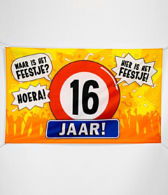 XXL Gevel vlag - 16 jaar