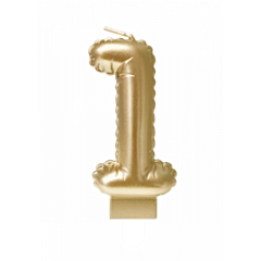 Foil balloon candle gold - 1