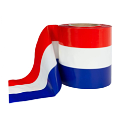 Afzetlint rood-wit-blauw 25m en 15cm breed