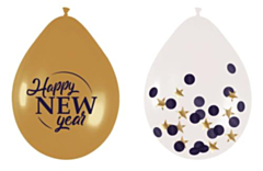 Ballonnen mix set "Happy New Year" 30cm, 6st