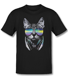 T-shirt DJ Cat Blacklight
