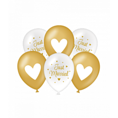 Party balloons - Just married gold/white