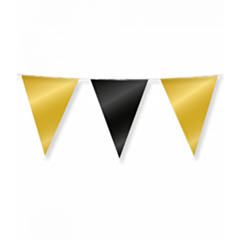 Party Flags foil - Gold and black