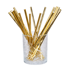 Set 20 Papieren rietjes ZILVER (20cm)