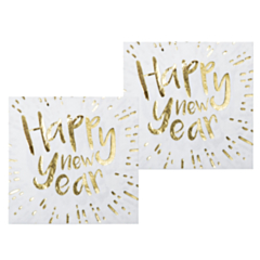 Set 12 Servetten "Happy New Year" (33x33cm)