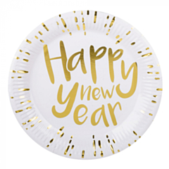 Set 6 bordjes "Happy New Year" (23cm)
