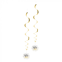 Set 2 Decoratieswirls "Happy New Year" (85cm)
